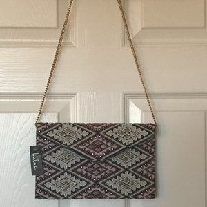 Multi-Colored Etched in Stone Golden Beaded Clutch